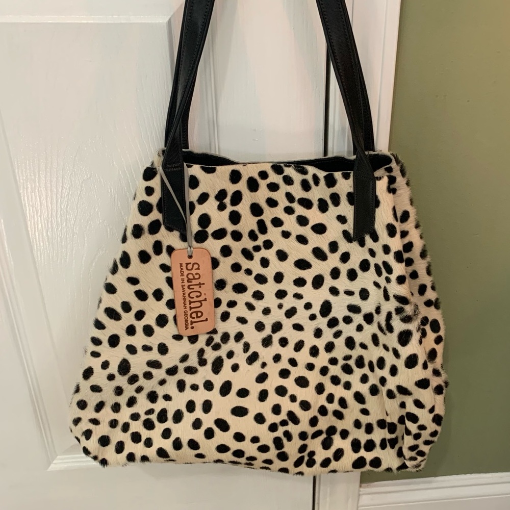 Hair on Hide Leopard Large purse/tot.